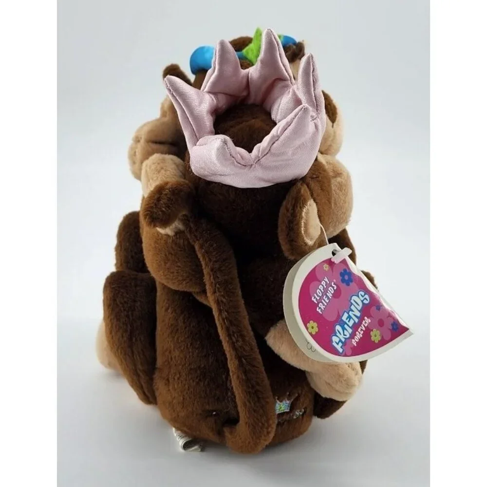 Vtg Y2K 2001 Floppy Friends Best Friends Forever Monkey Plush Duo Angel/Princess